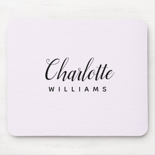 Modernes, pastellrosa Monogramm-Mausrad Mousepad (Vorne)