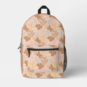 Modernes, pastellrosa, orangefarbenes Muster Bedruckter Rucksack (Vorderseite)