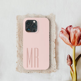 Modernes Pastellrosa | Personal Initial Girly Case