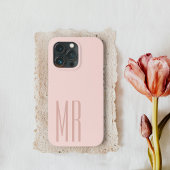 Modernes Pastellrosa | Personal Initial Girly Case