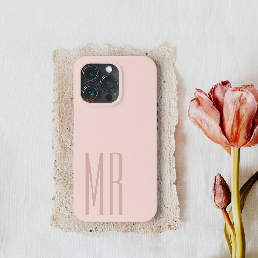 Modernes Pastellrosa | Personal Initial Girly Case