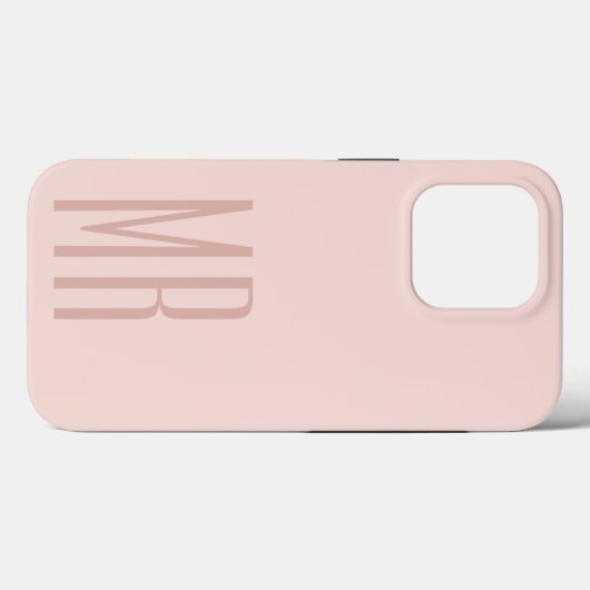 Modernes Pastellrosa | Personal Initial Girly Case (Rückseite (Horizontal))