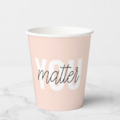 Modernes, pastellrosa Pink zählt zu den Inspiratio Pappbecher (Vorderseite)