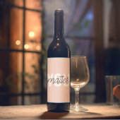 Modernes, pastellrosa Pink zählt zu den Inspiratio Weinetikett