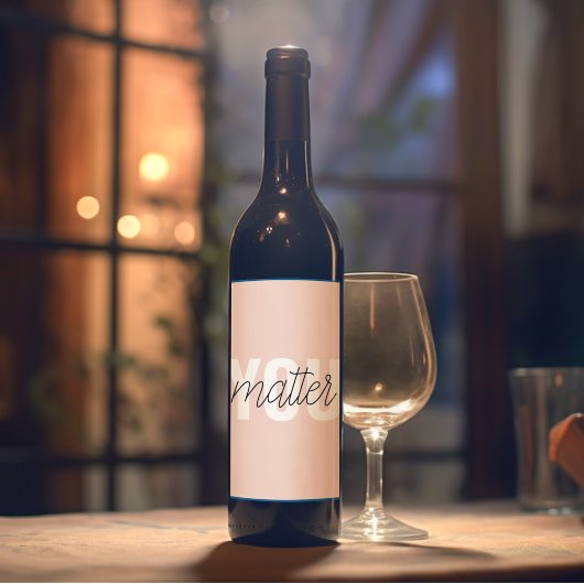 Modernes, pastellrosa Pink zählt zu den Inspiratio Weinetikett