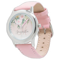 Modernes Pastellrosa und Blume mit Namen