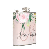 Modernes Pastellrosa und Blume mit Namen Flachmann (Rechts)