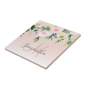 Modernes Pastellrosa und Blume mit Namen Fliese (Seite)