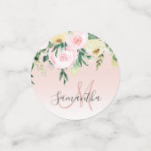 Modernes Pastellrosa und Blume mit Namen Konfetti (Klein Vorderseite)