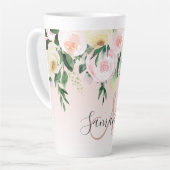 Modernes Pastellrosa und Blume mit Namen Milchtasse (Linke Ecke)
