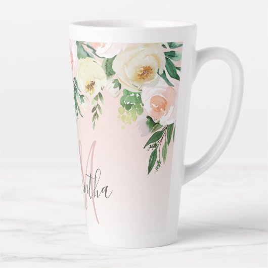 Modernes Pastellrosa und Blume mit Namen Milchtasse (Rechts)