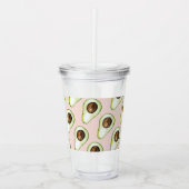 Modernes pastellrosa und grünes Avocado-Muster Acryltrinkbecher (Vorderseite)