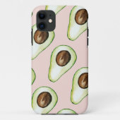 Modernes pastellrosa und grünes Avocado-Muster Case-Mate iPhone Hülle (Rückseite)