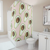 Modernes pastellrosa und grünes Avocado-Muster Duschvorhang (Beispiel)