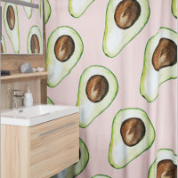 Modernes pastellrosa und grünes Avocado-Muster