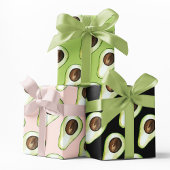 Modernes pastellrosa und grünes Avocado-Muster Geschenkpapier Set
