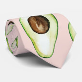 Modernes pastellrosa und grünes Avocado-Muster Krawatte (Gerollt)