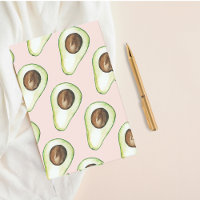 Modernes pastellrosa und grünes Avocado-Muster