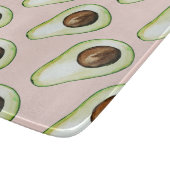 Modernes pastellrosa und grünes Avocado-Muster Schneidebrett (Ecke)