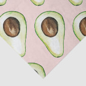Modernes pastellrosa und grünes Avocado-Muster Seidenpapier (Ausschnitt)