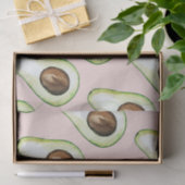 Modernes pastellrosa und grünes Avocado-Muster Seidenpapier (Geschenk)