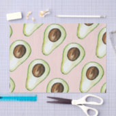 Modernes pastellrosa und grünes Avocado-Muster Seidenpapier (Handwerk)