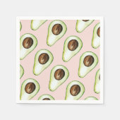 Modernes pastellrosa und grünes Avocado-Muster Serviette (Vorderseite)