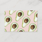 Modernes pastellrosa und grünes Avocado-Muster Visitenkarte (Vorderseite)