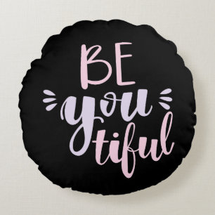Modernes Pastellrosa und lila Seien Sie schön. Rundes Kissen