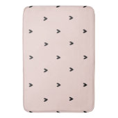 Modernes, pastellrosa und schwarzes Herzmuster Badematte (Vorderseite Vertikal)