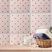 Modernes, pastellrosa und schwarzes Herzmuster Fliese