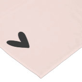 Modernes, pastellrosa und schwarzes Herzmuster Kurzer Tischläufer (Ecke)