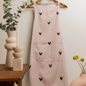 Modernes, pastellrosa und schwarzes Herzmuster Schürze