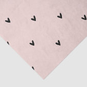 Modernes, pastellrosa und schwarzes Herzmuster Seidenpapier (Ausschnitt)
