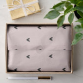Modernes, pastellrosa und schwarzes Herzmuster Seidenpapier (Geschenk)