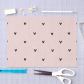 Modernes, pastellrosa und schwarzes Herzmuster Seidenpapier (Handwerk)