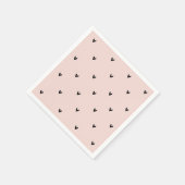 Modernes, pastellrosa und schwarzes Herzmuster Serviette (Ecke)