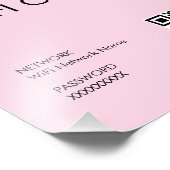 Modernes, pastellrosa Wifi-Passwort-Zeichen mit QR Fotodruck (Ecke)