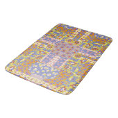Modernes Patchwork Daisy Blume auf Periwinkle Badematte (Schrägansicht)