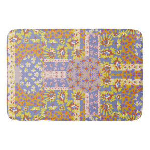 Modernes Patchwork Daisy Blume auf Periwinkle Badematte