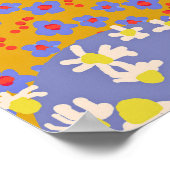 Modernes Patchwork Daisy Blume auf Periwinkle Poster (Ecke)
