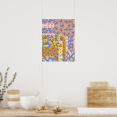 Modernes Patchwork Daisy Blume auf Periwinkle Poster (Küche)