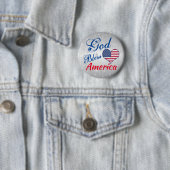 Modernes Patriotisches Herz Gott segne Amerika USA Button (Beispiel)