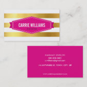 MODERNES PATTERN gestreiftes rosa Abzeichen Logo G Visitenkarte (Vorne/Hinten)