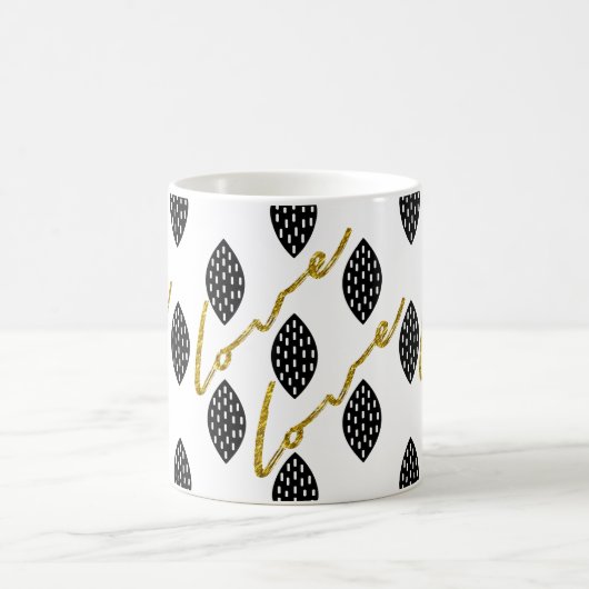Modernes Pattern Gold-Liebe Kaffeetasse (Mittel)
