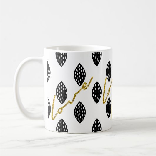 Modernes Pattern Gold-Liebe Kaffeetasse (Links)