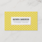 MODERNES PATTERN Gold Logo Polka Dot gelb Visitenkarte (Vorderseite)