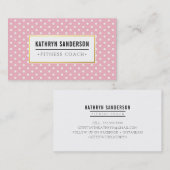 MODERNES PATTERN Gold-Logo Polka Dot pink weiß Visitenkarte (Vorne/Hinten)