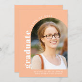 Modernes Peach Arch Foto 2024 Abschluss Ankündigung (Vorne/Hinten)