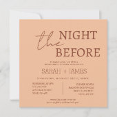 Modernes Peach Beige Probe Dinner Hochzeitsplatz Einladung (Vorderseite)